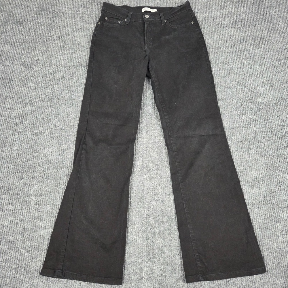 Levis 512 Perfectly Slimming Bootcut Jeans‎ Womens 10M Black Stretch Denim 26581